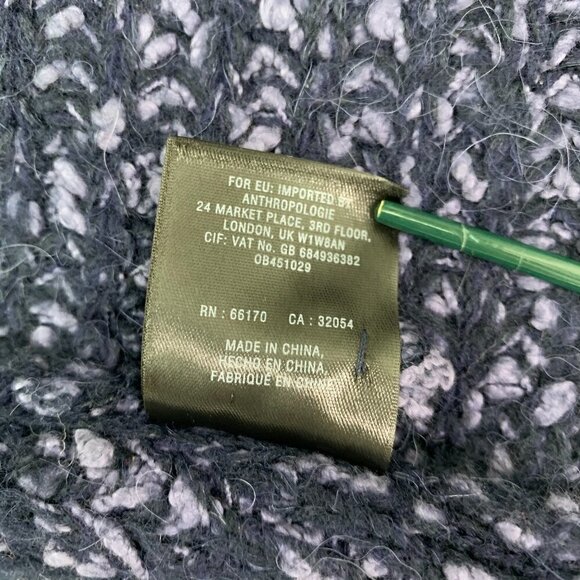 Moth Anthropologie Sweater Small Knit V Neck Pullover Blue Side Zipper Detail - Picture 8 of 12